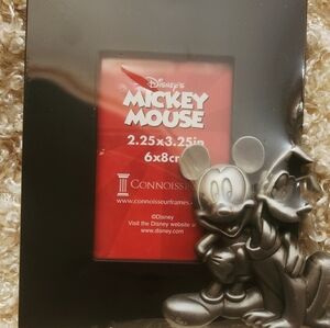 Disney Mickey & Pluto Pewter NOS Black Picture Frame 2001 2.25×3.25 Connoisseur